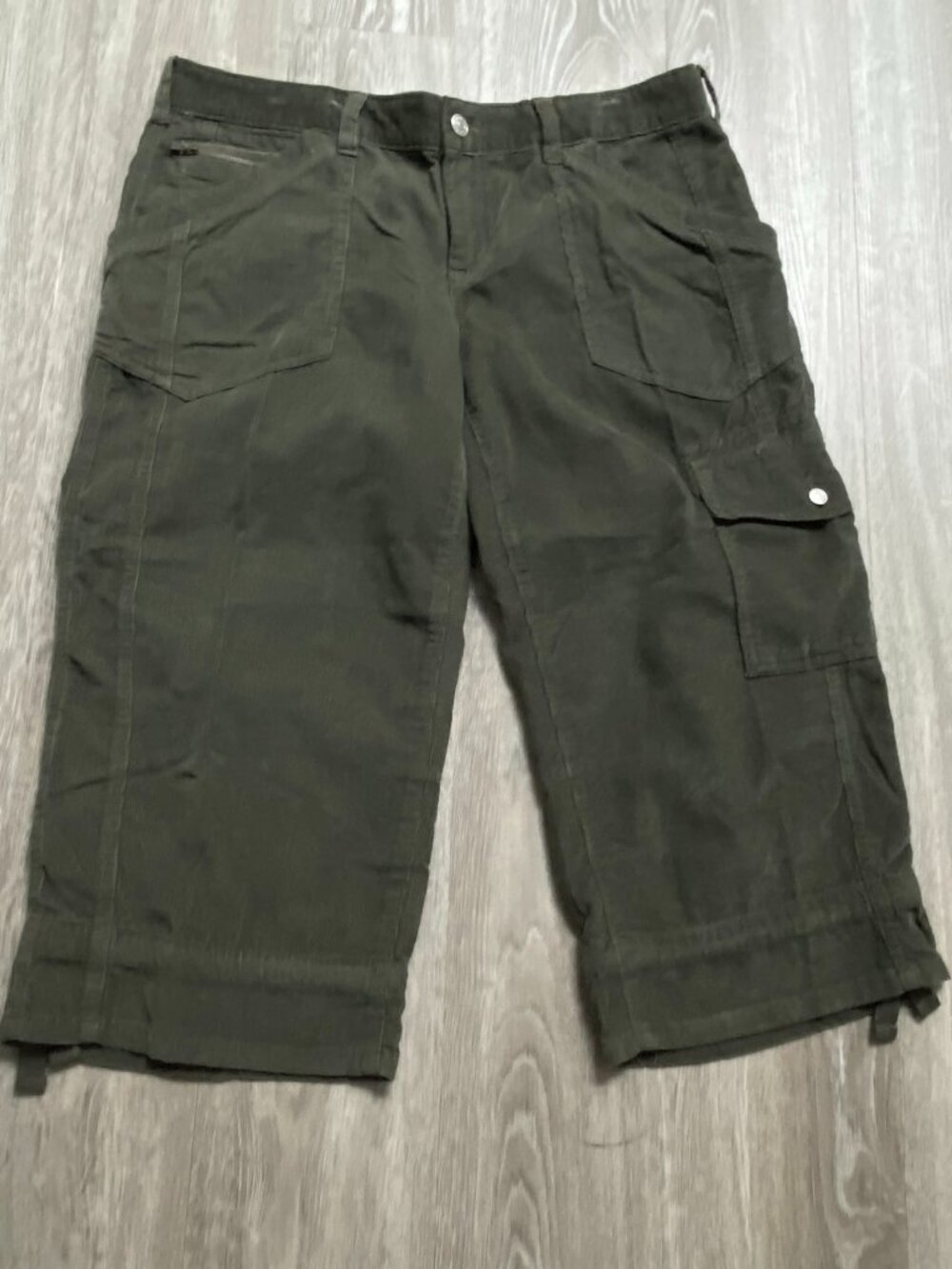 Vintage GAP Cargo Drawstring Corduroy Capri Y2K Straight Low Rise Crop Pants 10